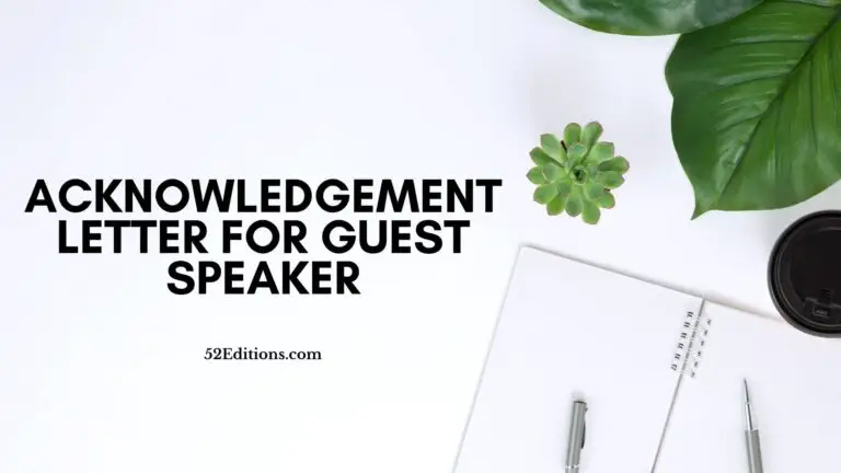 Acknowledgement Letter For Guest Speaker