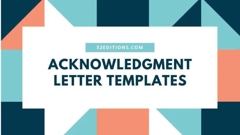 Acknowledgment Letter Templates