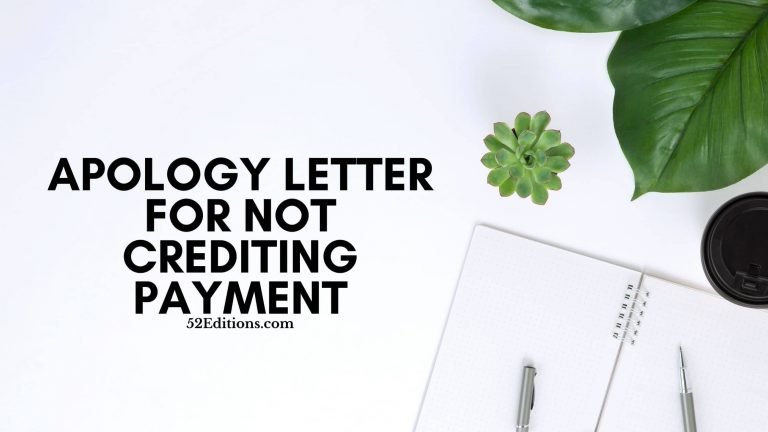 Apology Letter For Not Crediting Payment