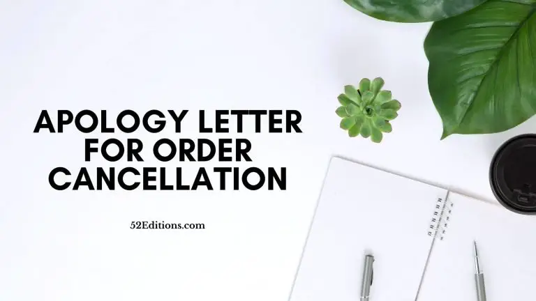 Apology Letter For Order Cancellation