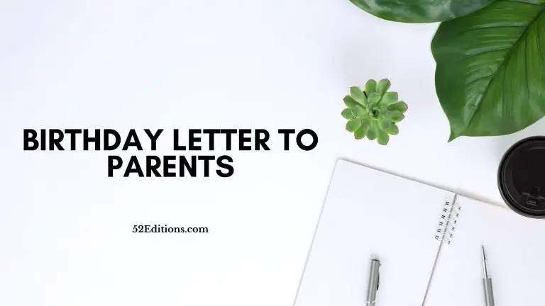 Birthday Letter To Parents