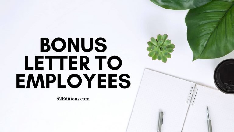 Bonus Letter To Employees