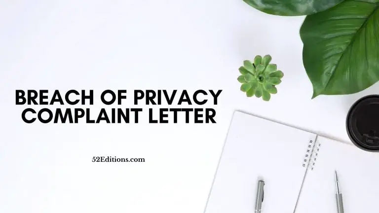 Breach of Privacy Complaint Letter