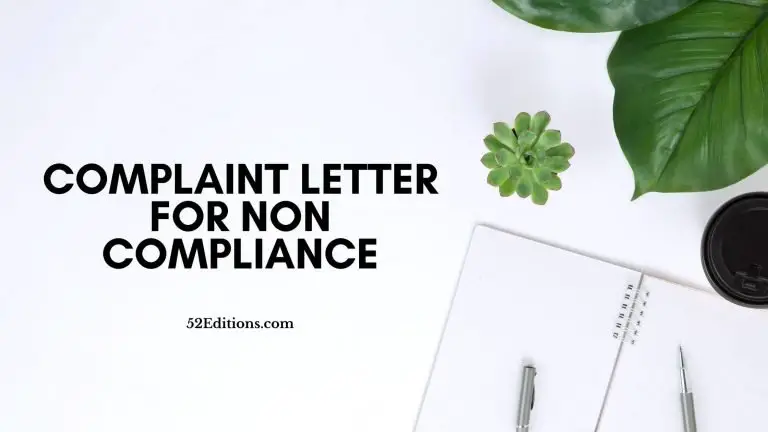 Complaint Letter For Non Compliance