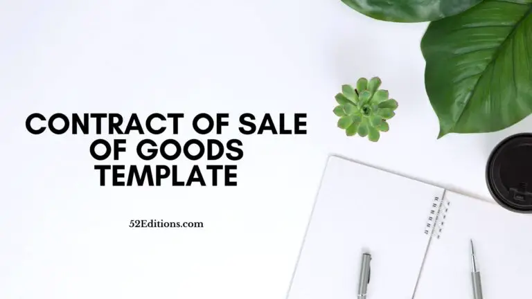 Contract of Sale of Goods Template