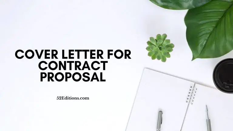 Cover Letter For Contract Proposal
