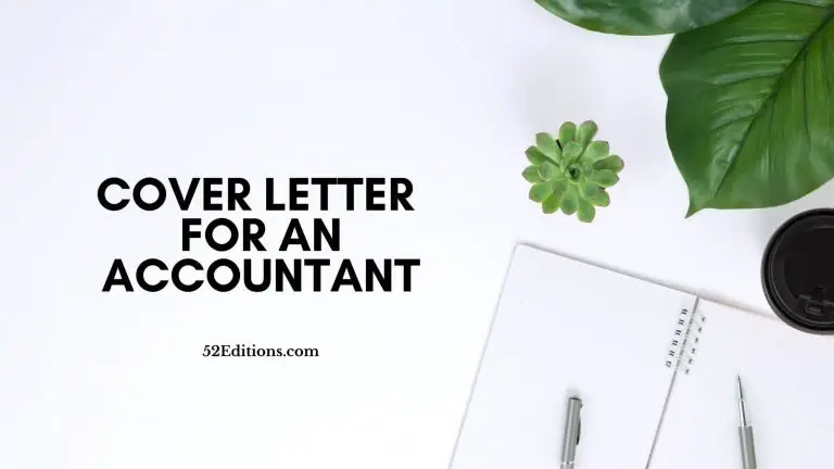 Cover Letter For an Accountant