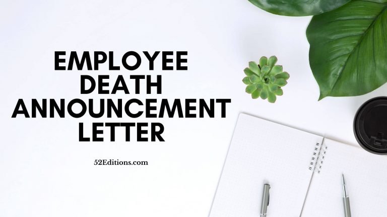 Employee Death Announcement