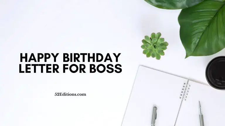 Happy Birthday Letter For Boss