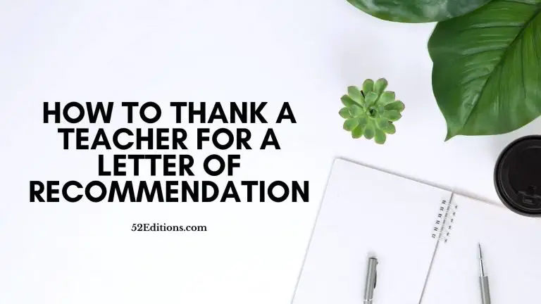 How To Thank a Teacher For a Letter Of Recommendation