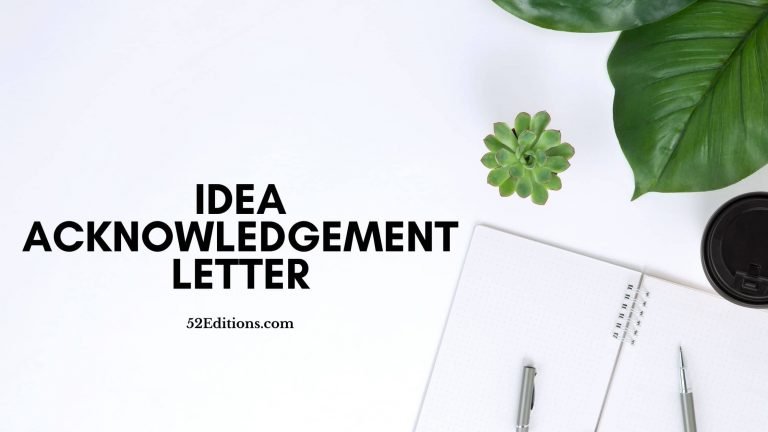 Idea Acknowledgement Letter