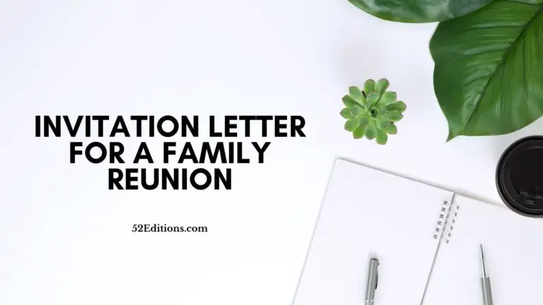 Invitation Letter For a Family Reunion