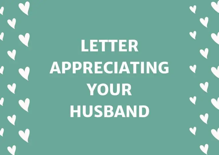 Letter Appreciating Your Husband