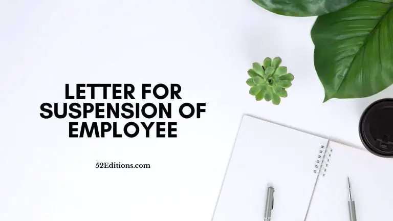 Letter For Suspension of Employee