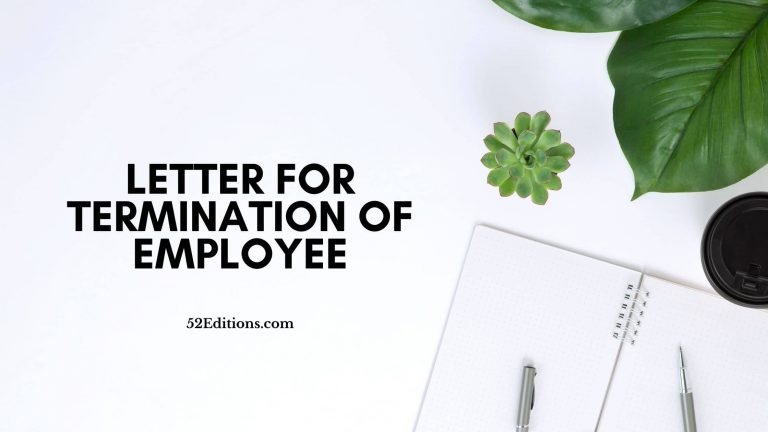 Letter For Termination of Employee