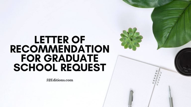 Letter Of Recommendation For Graduate School Request