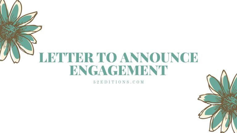 Letter To Announce Engagement
