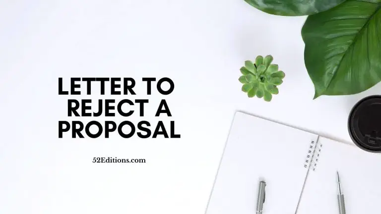 Letter To Reject a Proposal