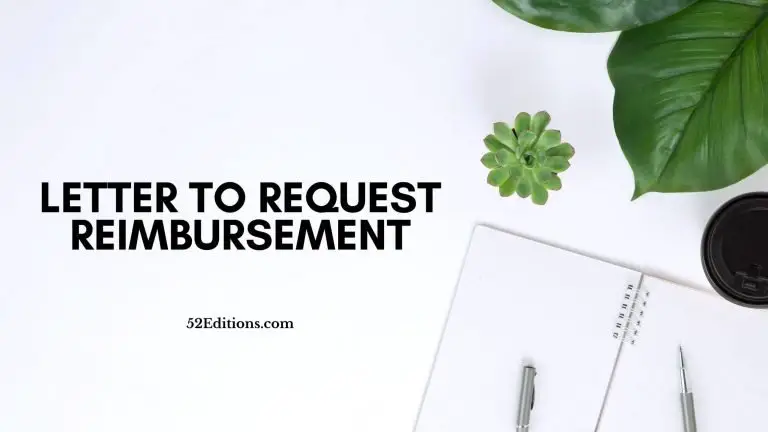 Letter To Request Reimbursement