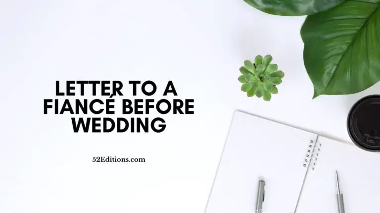 Letter To a Fiancé Before Wedding