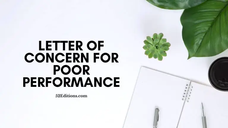 Letter of Concern For Poor Performance