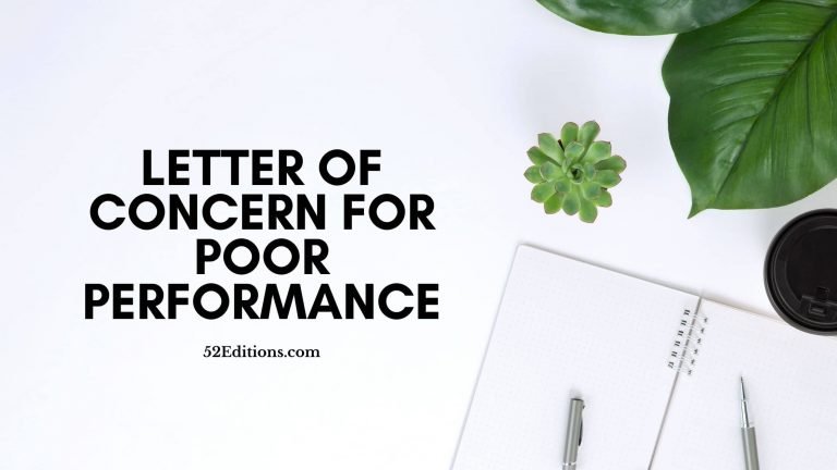 Letter of Concern For Poor Performance