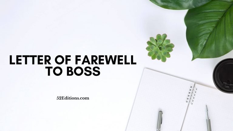 Letter of Farewell To Boss