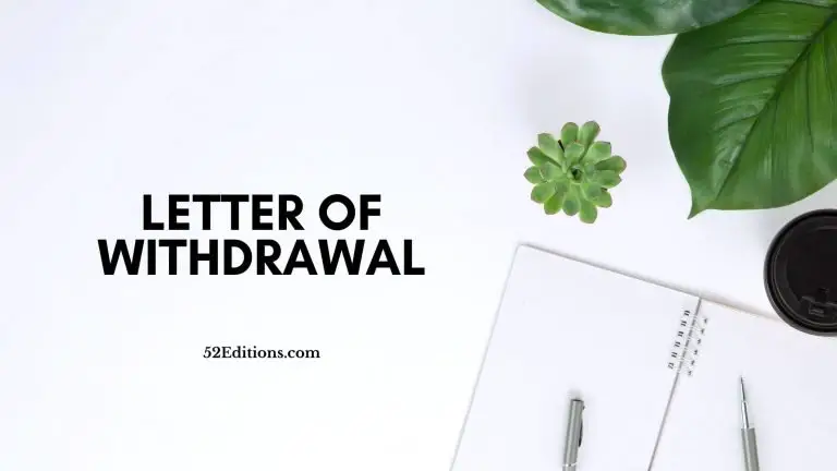 Letter of Withdrawal