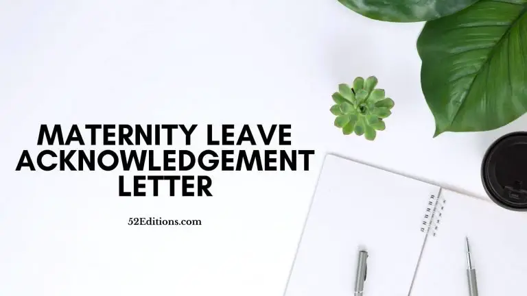 Maternity Leave Acknowledgement Letter