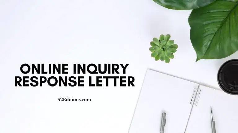 Online Inquiry Response Letter
