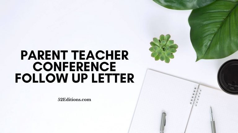 Parent Teacher Conference Follow Up Letter