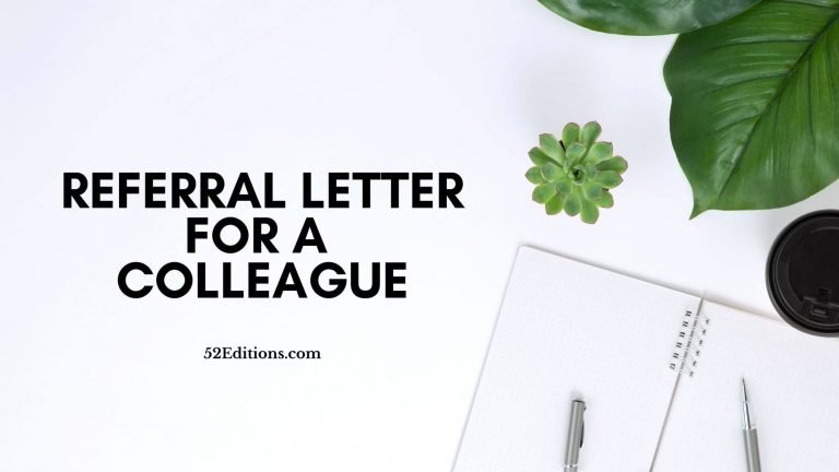 Referral Letter For A Colleague