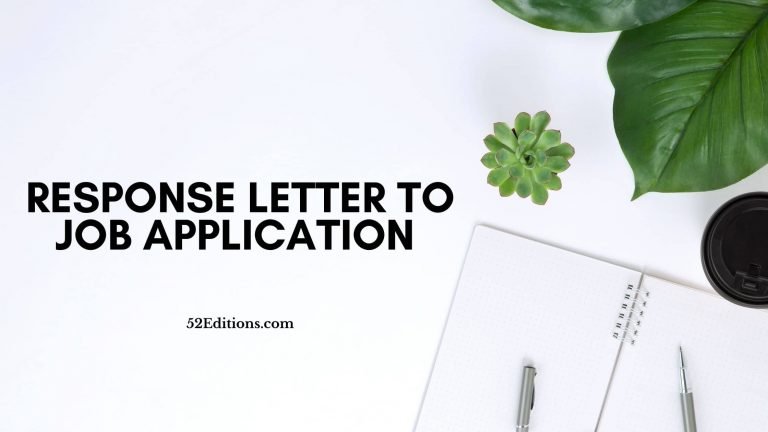 Response Letter To Job Application