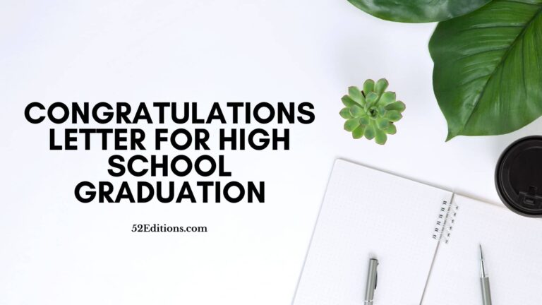 Sample Congratulations Letter For High School Graduation