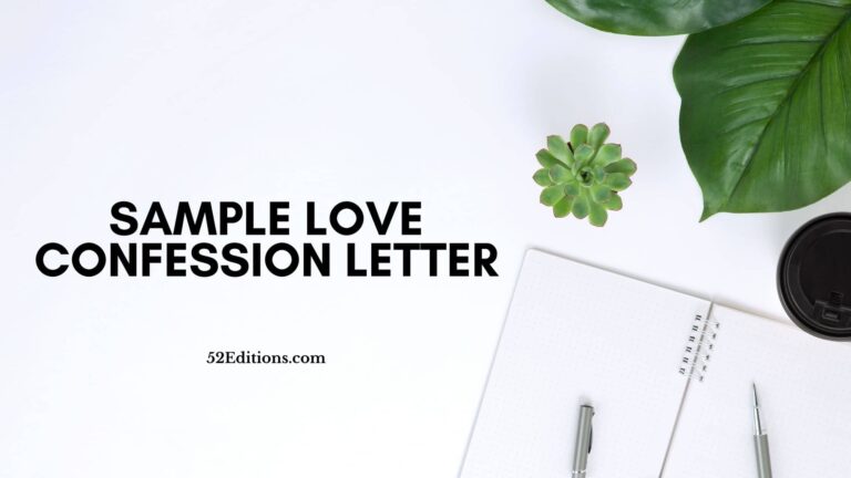 Sample Love Confession Letter