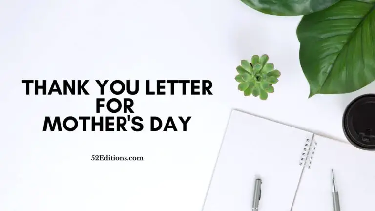 Thank You Letter For Mother's Day