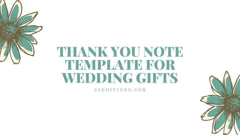 Thank You Note Template For Wedding Gifts