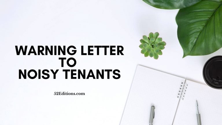 Warning Letter To Noisy Tenants