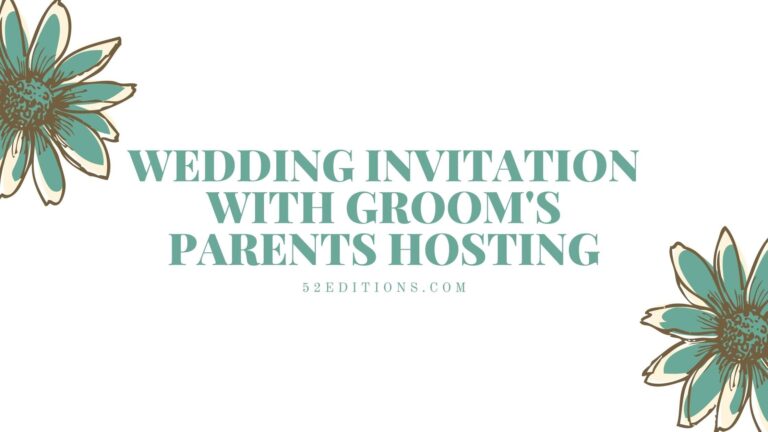 Wedding Invitation With Groom's Parents Hosting