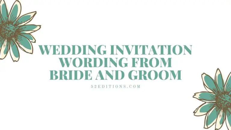 Wedding Invitation Wording From Bride And Groom