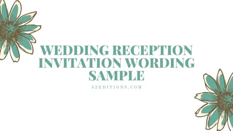 Wedding Reception Invitation Wording Sample