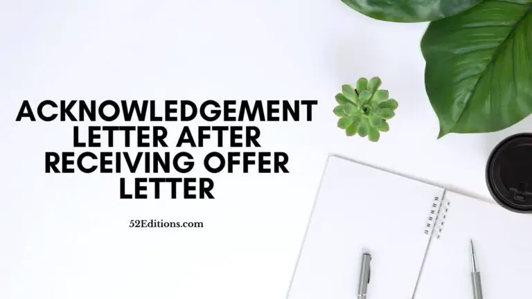 Acknowledgement Letter After Receiving Offer Letter