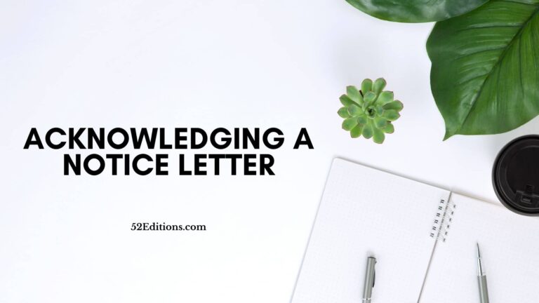 Acknowledging A Notice Letter