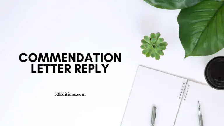 Commendation Letter Reply