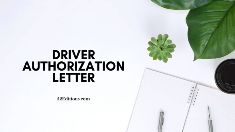 Driver Authorization Letter