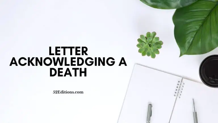Letter Acknowledging A Death