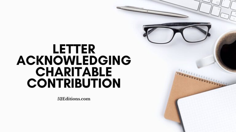 Letter Acknowledging Charitable Contribution