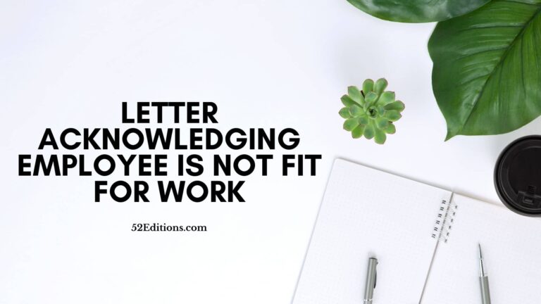 Letter Acknowledging Employee Is Not Fit For Work