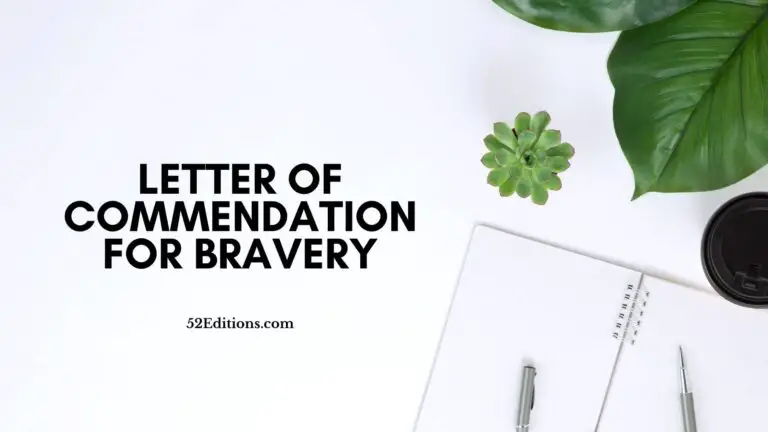 Letter of Commendation For Bravery