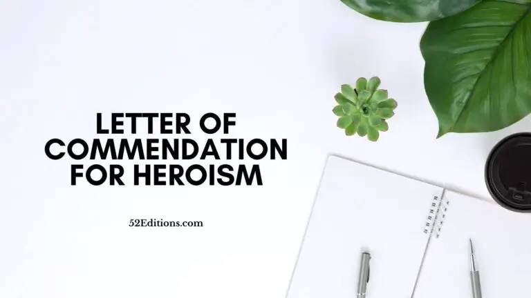 Letter of Commendation For Heroism